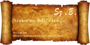 Szekeres Bálint névjegykártya